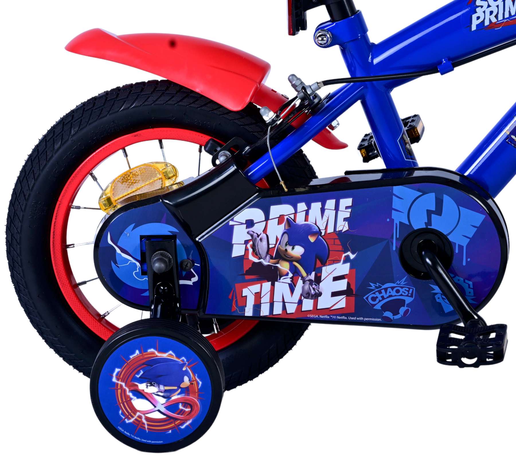 Turbo Crew Kinderfiets - Jongens - 12 inch - Blauw Rood - Twee handremmen - Afbeelding 3