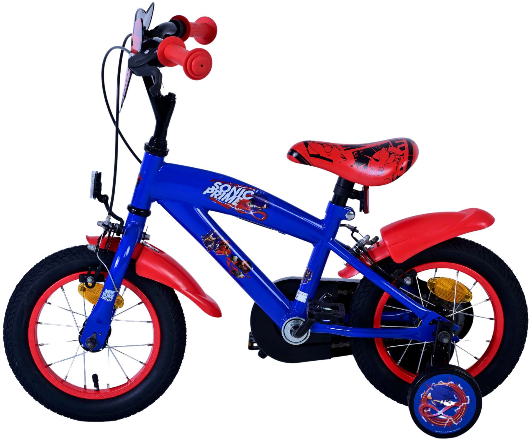 Turbo Crew Kinderfiets - Jongens - 12 inch - Blauw Rood - Twee handremmen - Afbeelding 8