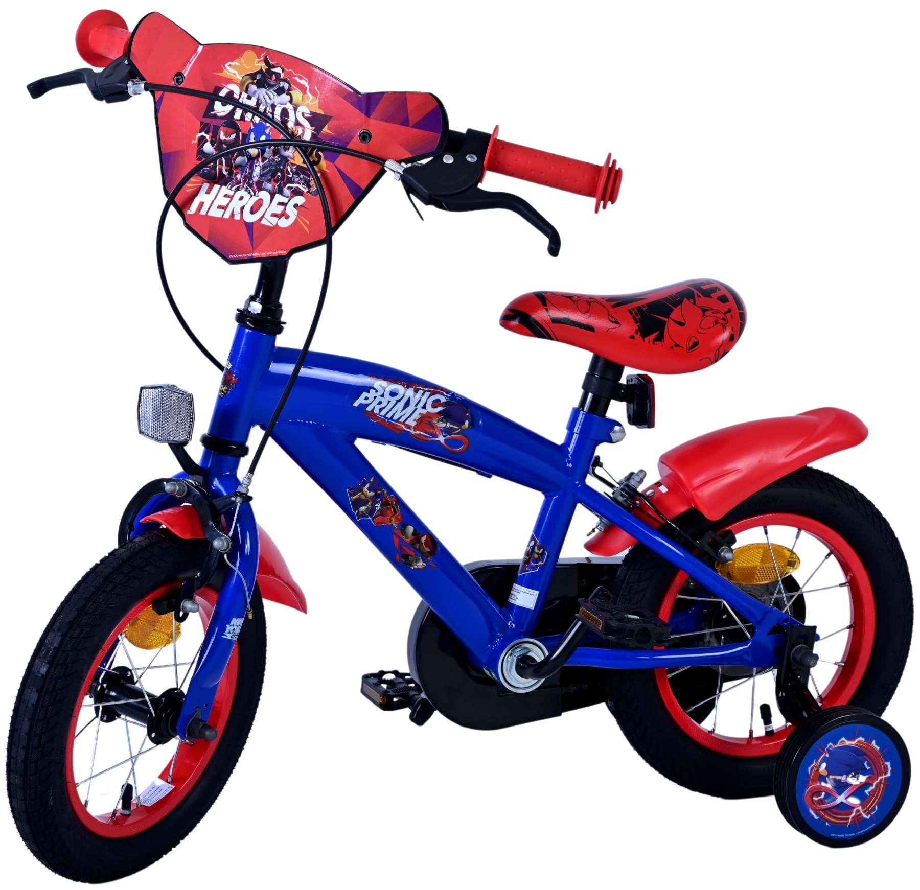 Turbo Crew Kinderfiets - Jongens - 12 inch - Blauw Rood - Twee handremmen - Afbeelding 9