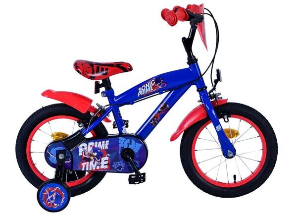 Turbo Crew Kinderfiets - Jongens - 14 inch - Blauw Rood - Twee handremmen
