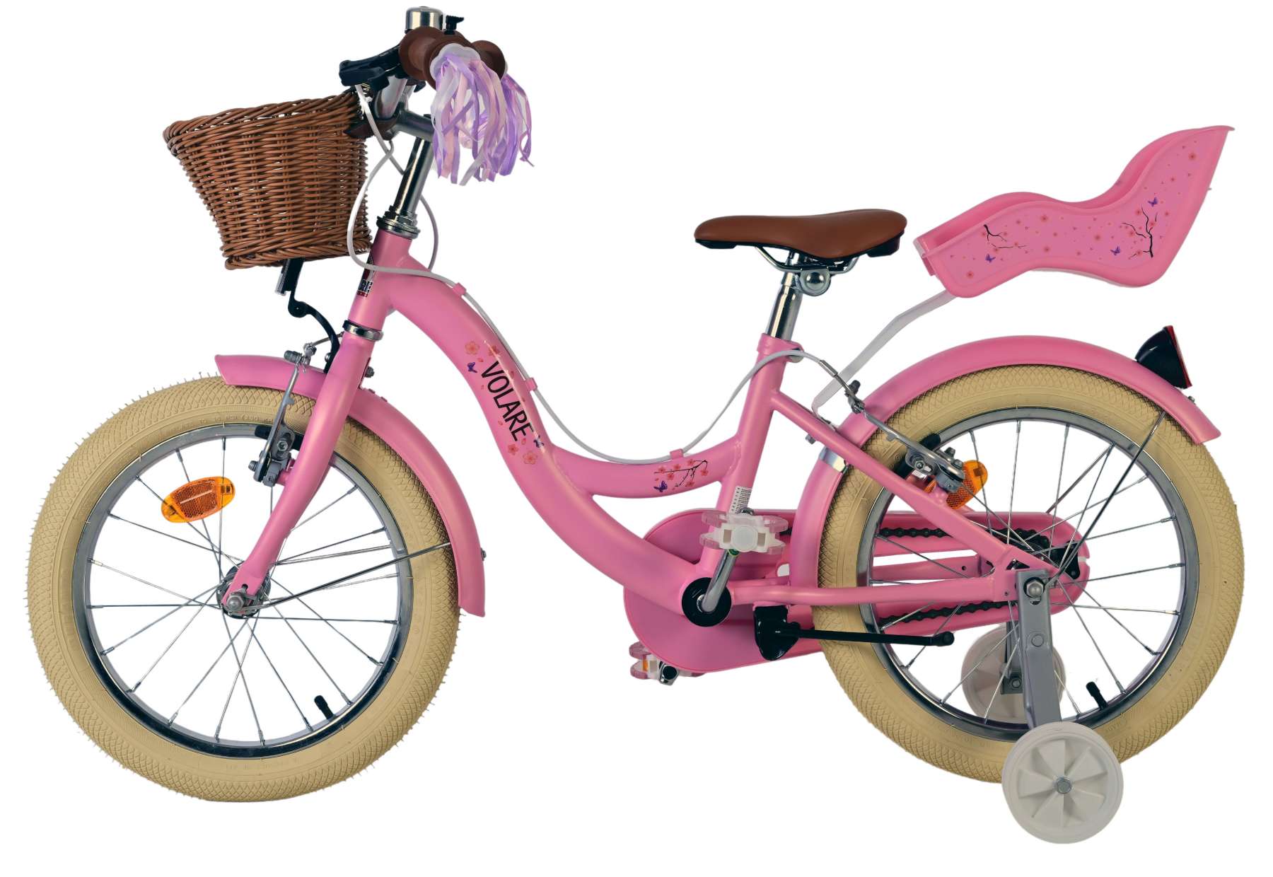 Volare Blossom Kinderfiets - Meisjes - 16 inch - Roze - Twee Handremmen - Afbeelding 8