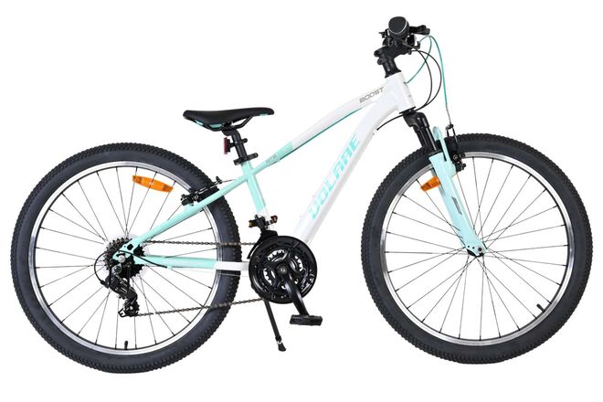Volare Boost Kinderfiets - 24 inch - Wit/Mintgroen - 21 Speed