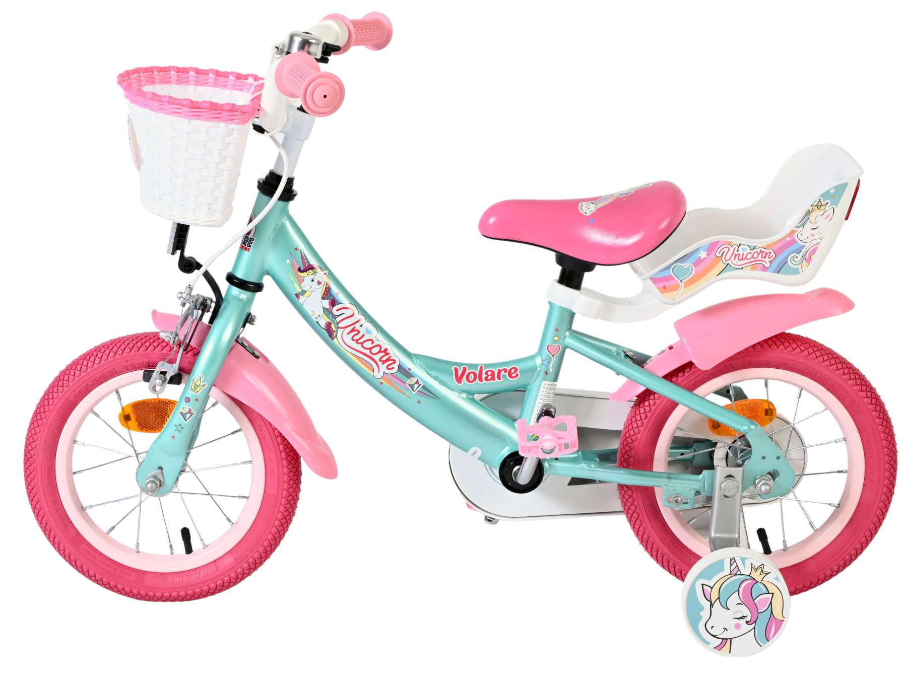 Volare Unicorn Kinderfiets - Meisjes - 12 inch - Groen - Afbeelding 8