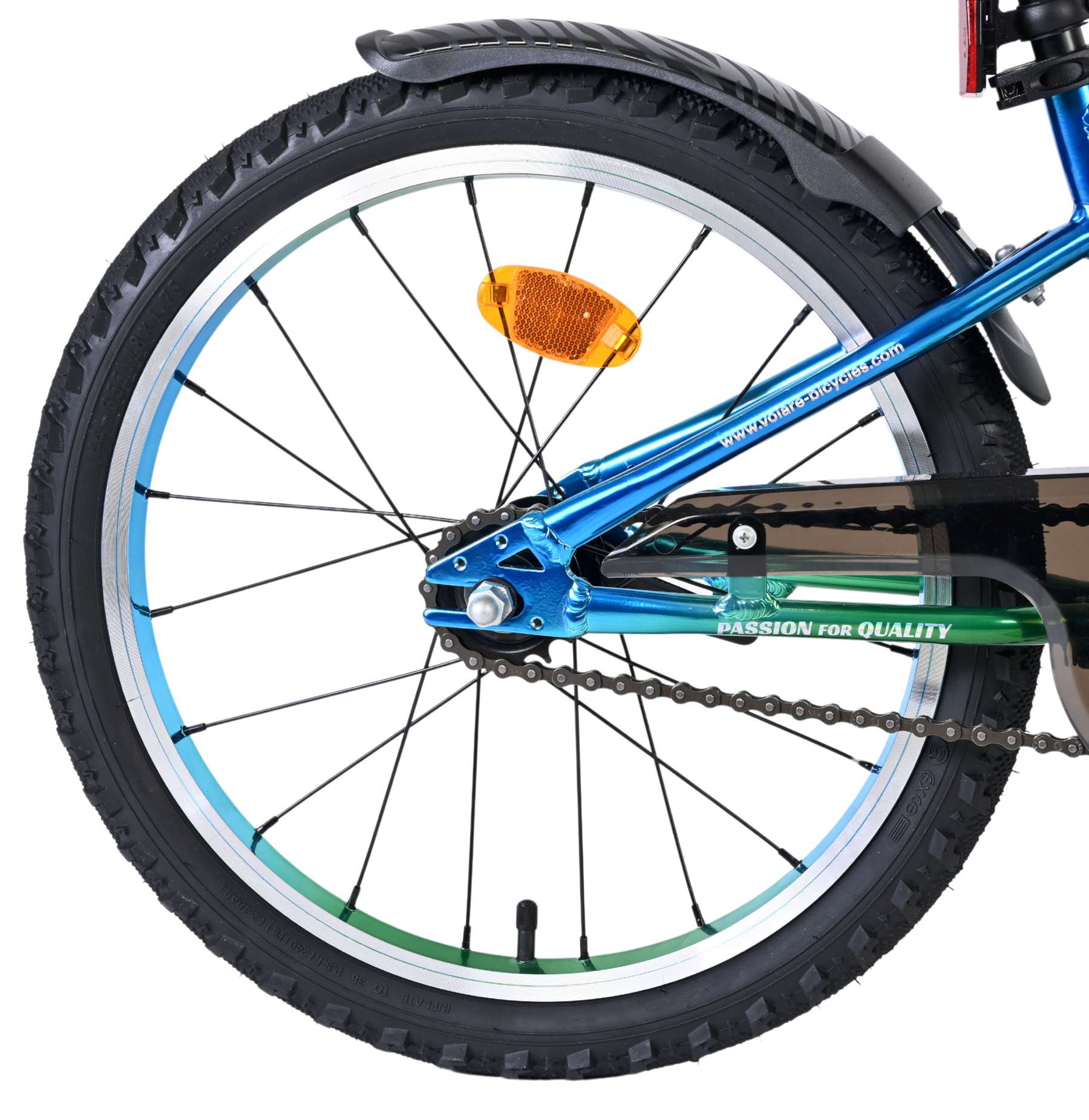 Volare Chrome Kinderfiets - Jongens - 18 inch - Blauw Groen - Afbeelding 2