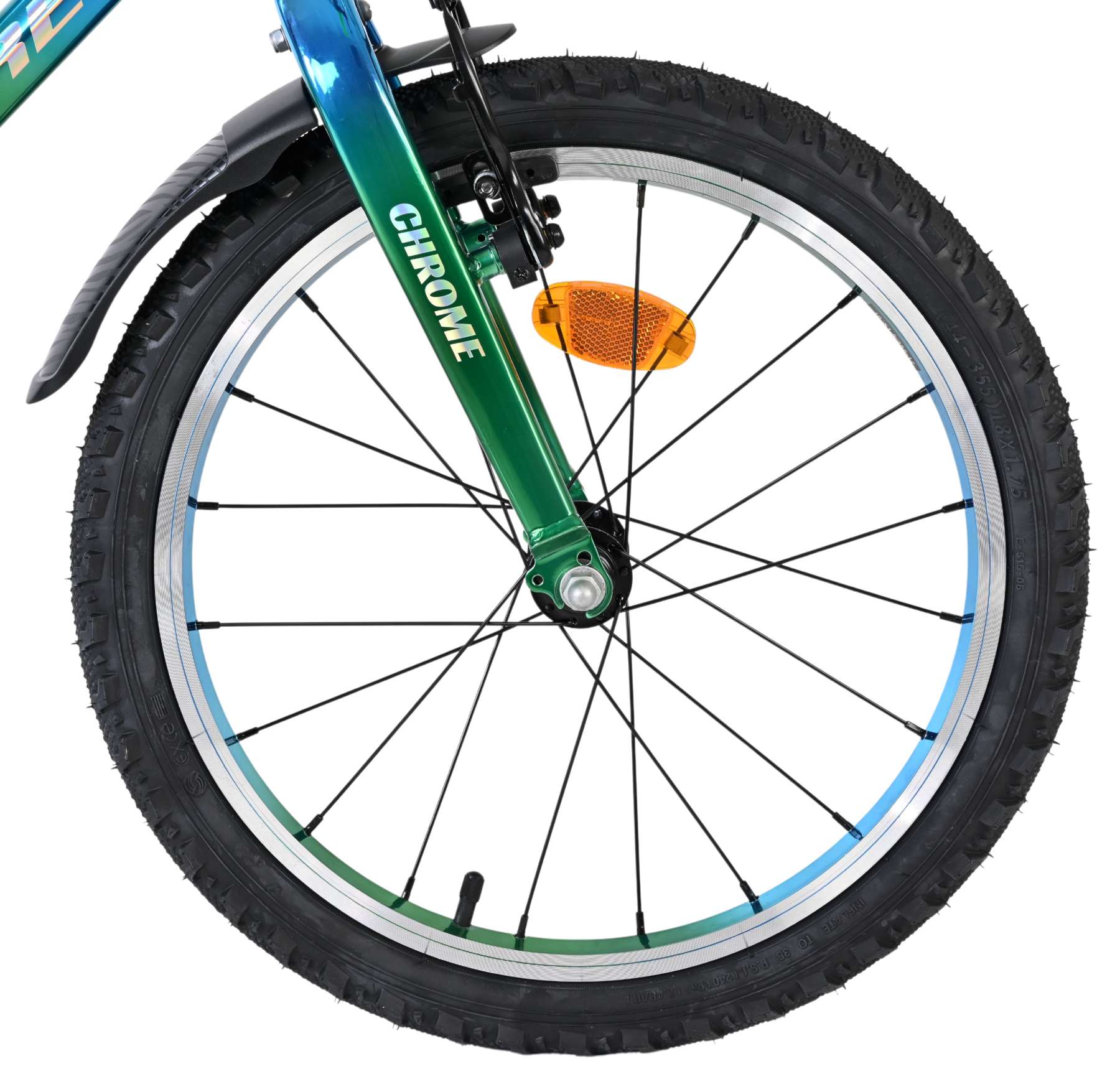 Volare Chrome Kinderfiets - Jongens - 18 inch - Blauw Groen - Afbeelding 3