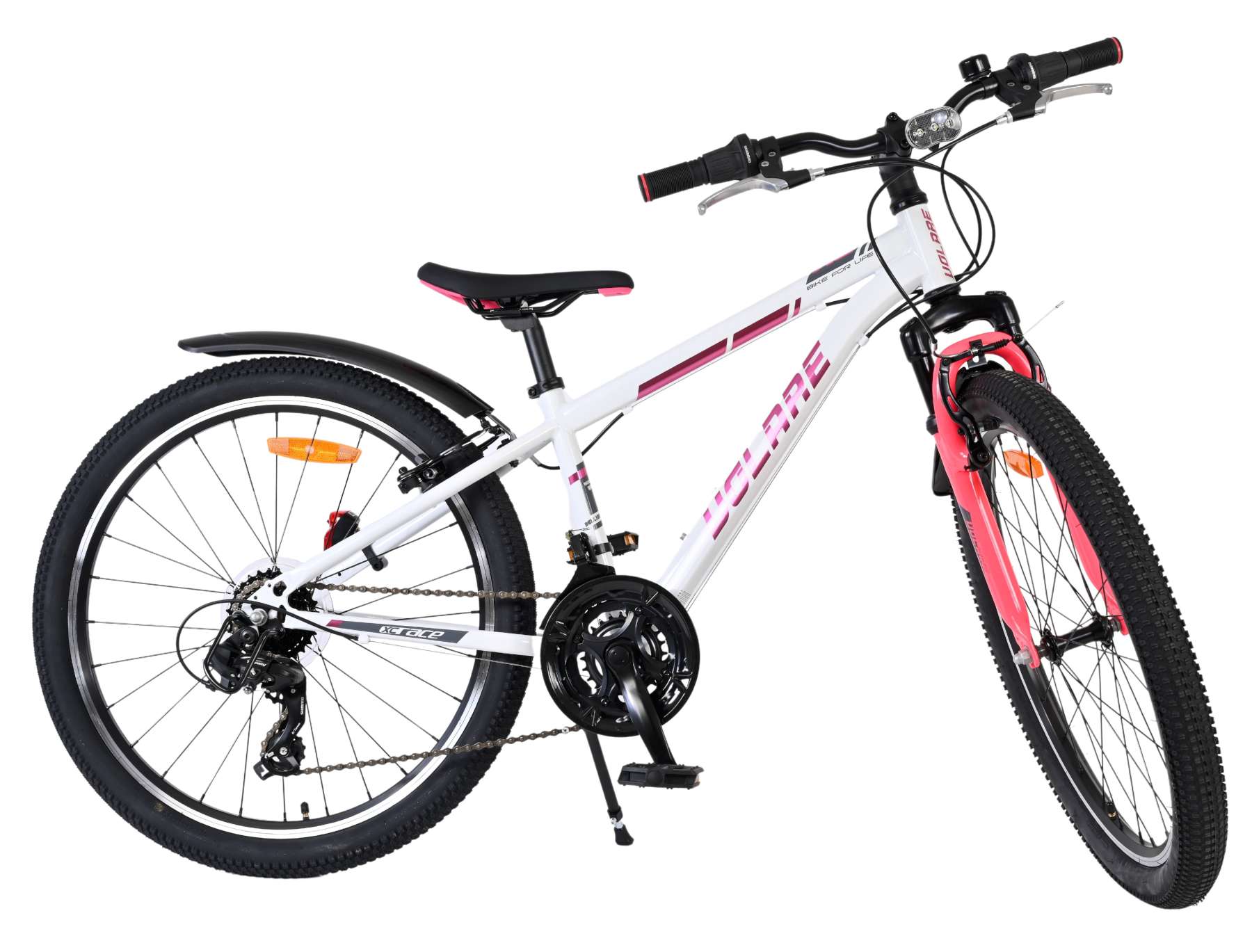 Volare XC Race Kinderfiets - 24 inch - Wit Roze - 21 versnellingen - Afbeelding 12
