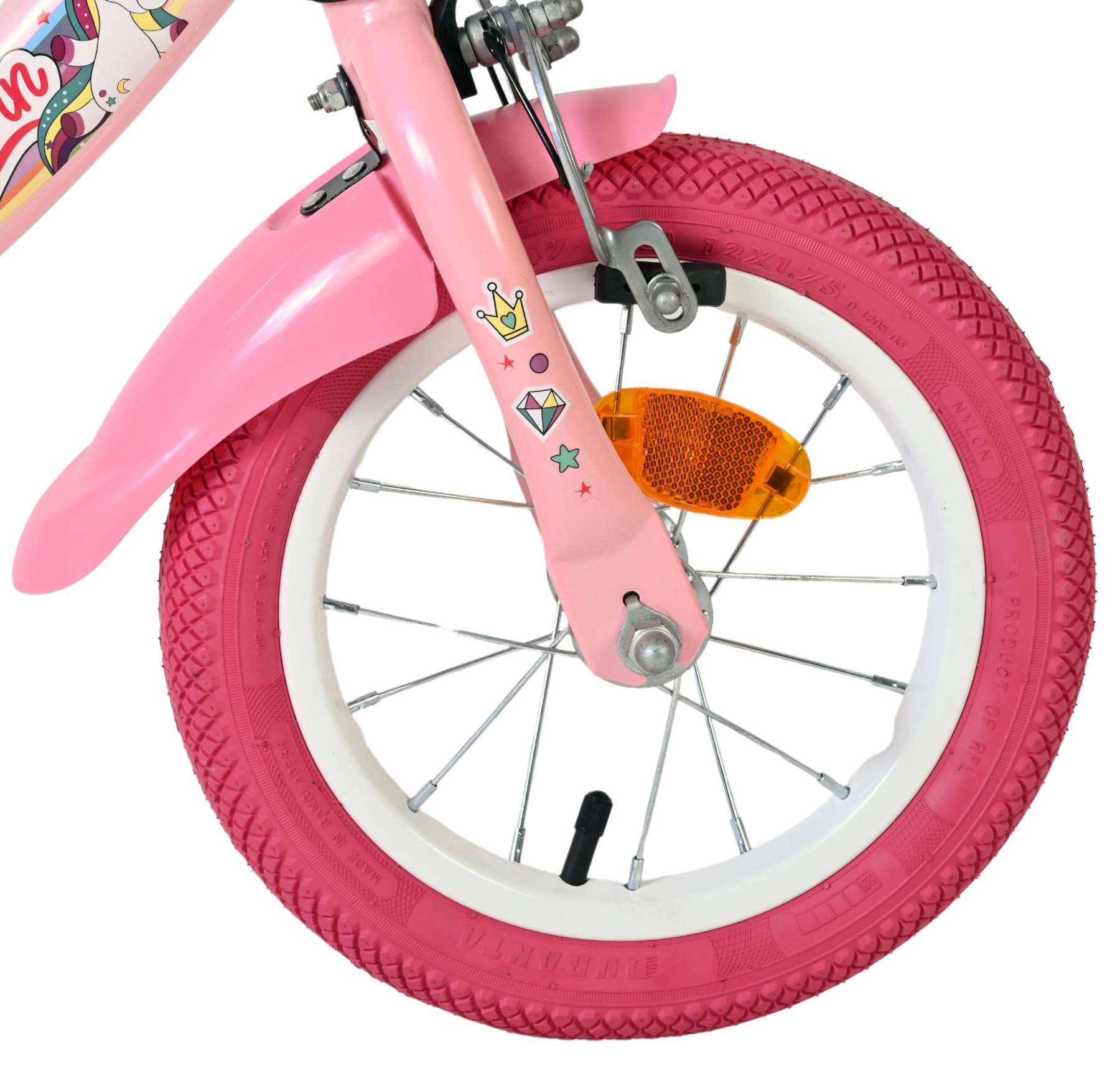 Volare Unicorn Kinderfiets - Meisjes - 12 inch - Roze - Twee handremmen - Afbeelding 3