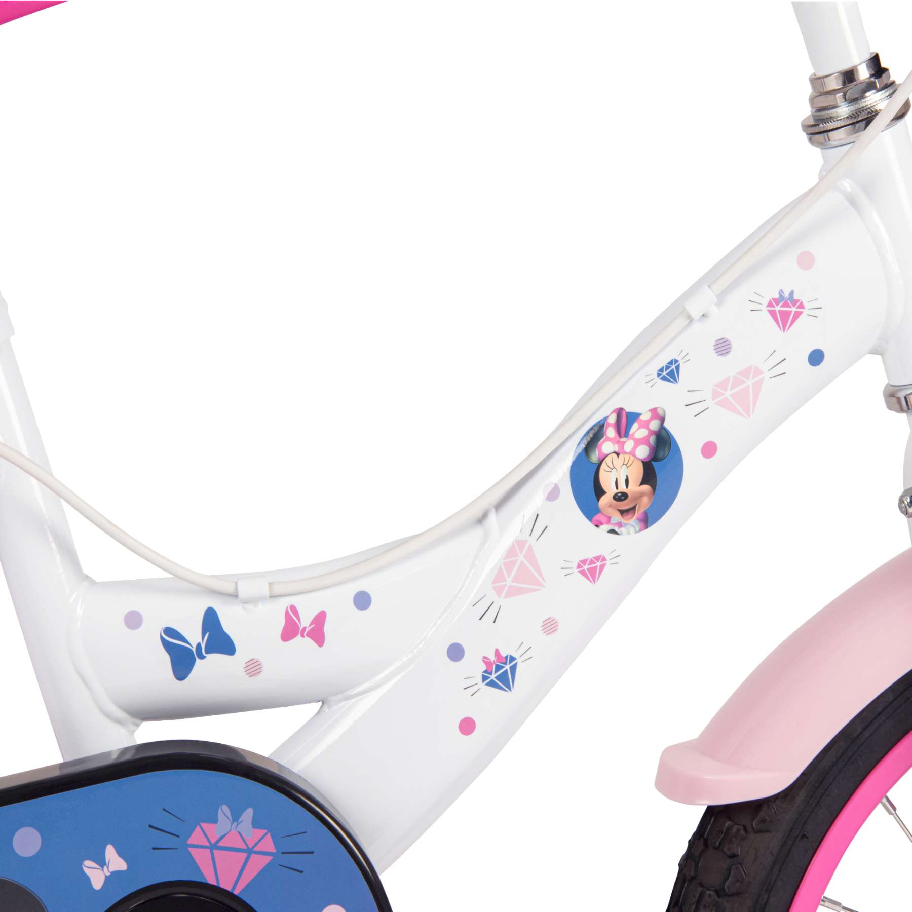 Disney Minnie Kinderfiets - Meisjes - 16 inch - Wit Roze - Twee handremmen - Afbeelding 2