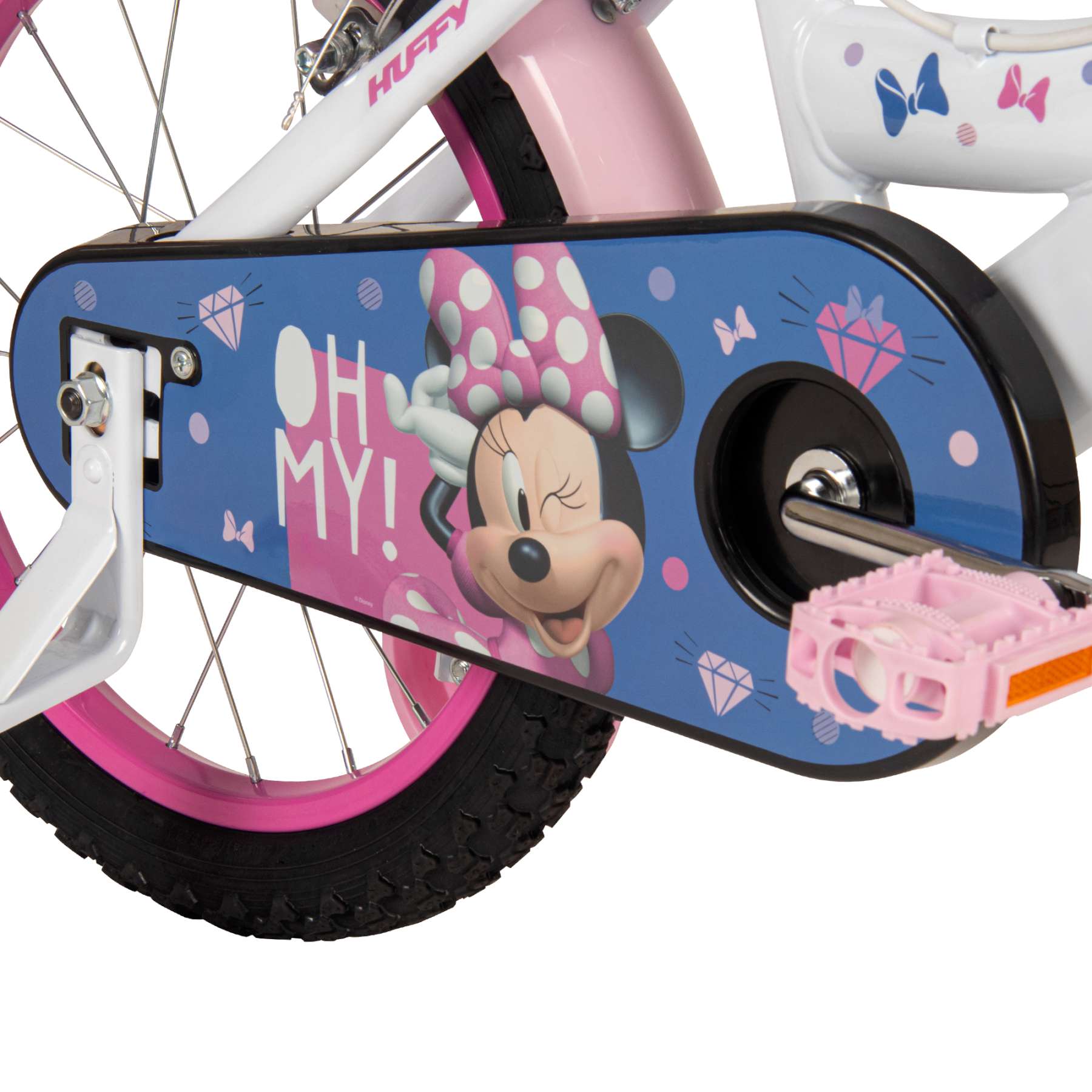Disney Minnie Kinderfiets - Meisjes - 16 inch - Wit Roze - Twee handremmen - Afbeelding 6