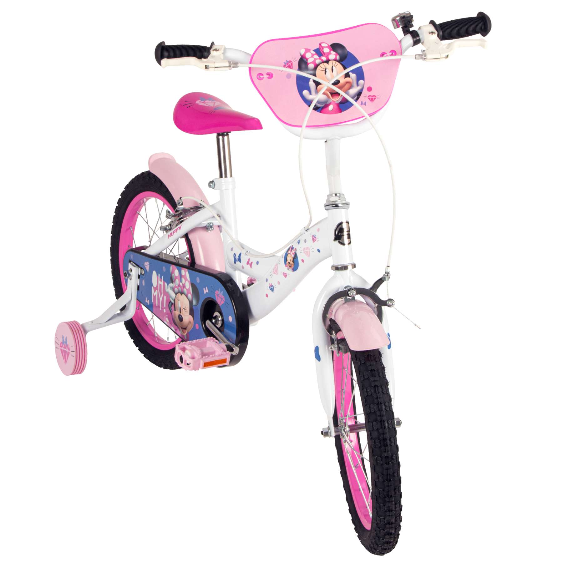 Disney Minnie Kinderfiets - Meisjes - 16 inch - Wit Roze - Twee handremmen - Afbeelding 8