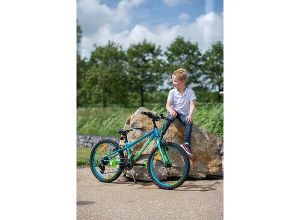 Volare Chrome Kinderfiets - Jongens - 18 inch - Blauw Groen- Twee handremmen