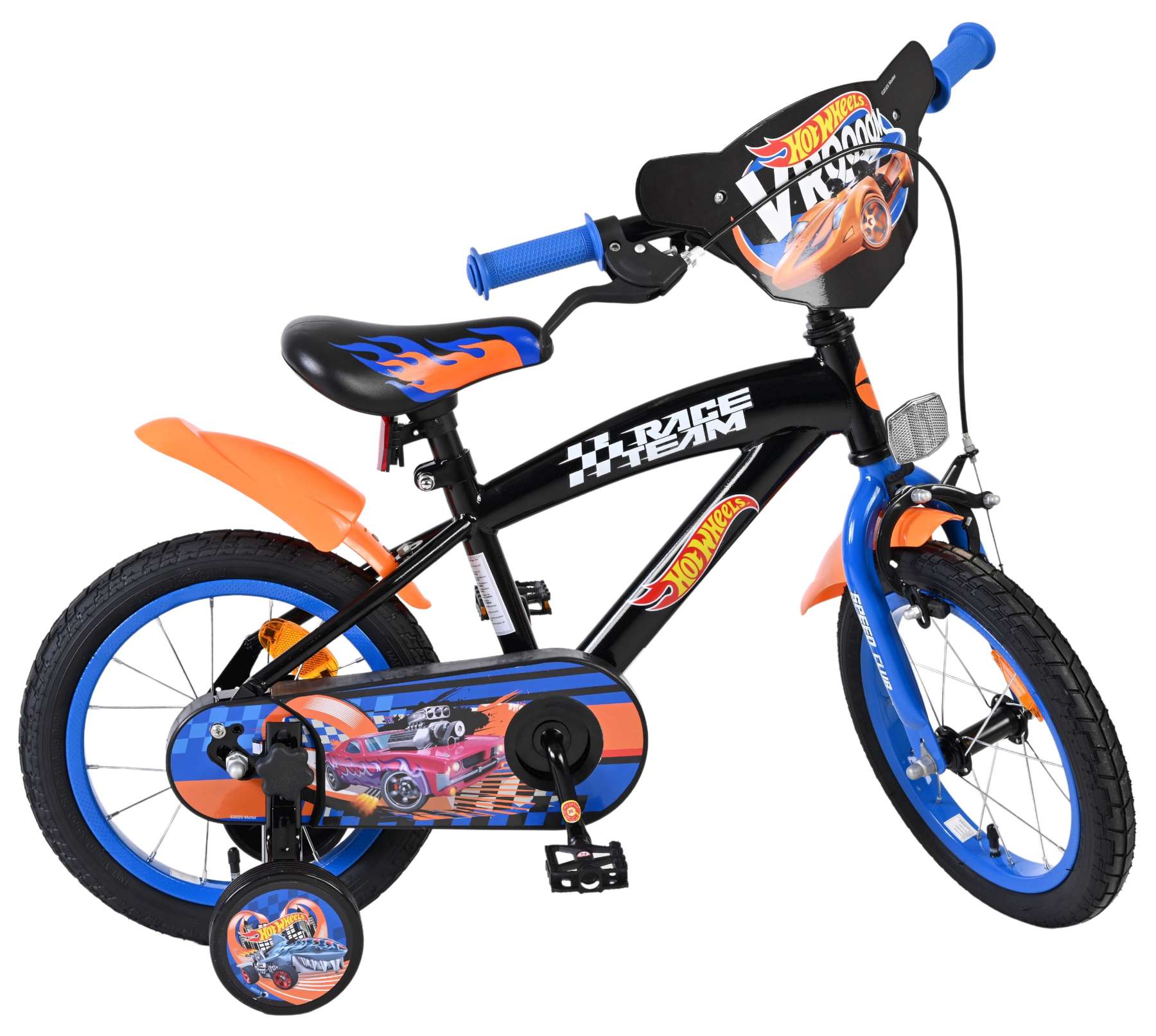 Hot Wheels Kinderfiets - Jongens - 14 inch - Zwart Oranje Blauw - Afbeelding 3