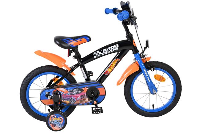 Hot Wheels Kinderfiets - Jongens - 14 inch - Zwart Oranje Blauw