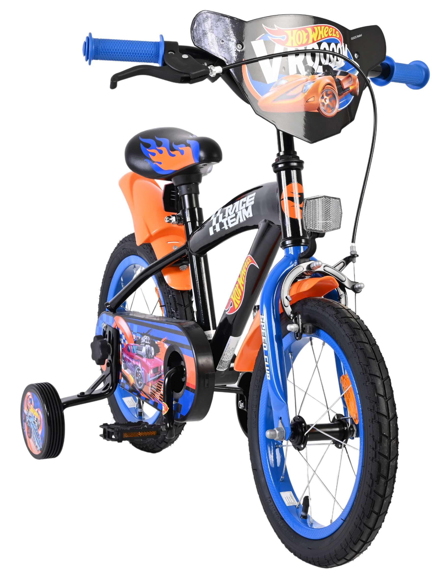 Hot Wheels Kinderfiets - Jongens - 14 inch - Zwart Oranje Blauw - Afbeelding 7