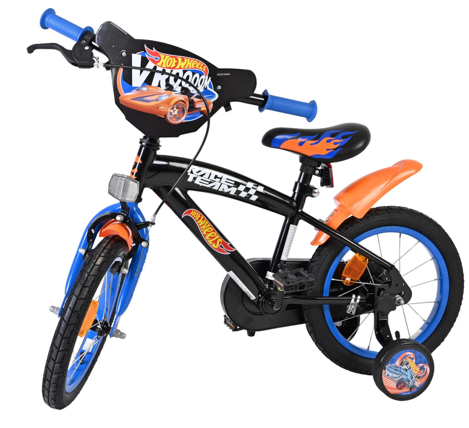 Hot Wheels Kinderfiets - Jongens - 14 inch - Zwart Oranje Blauw - Afbeelding 10
