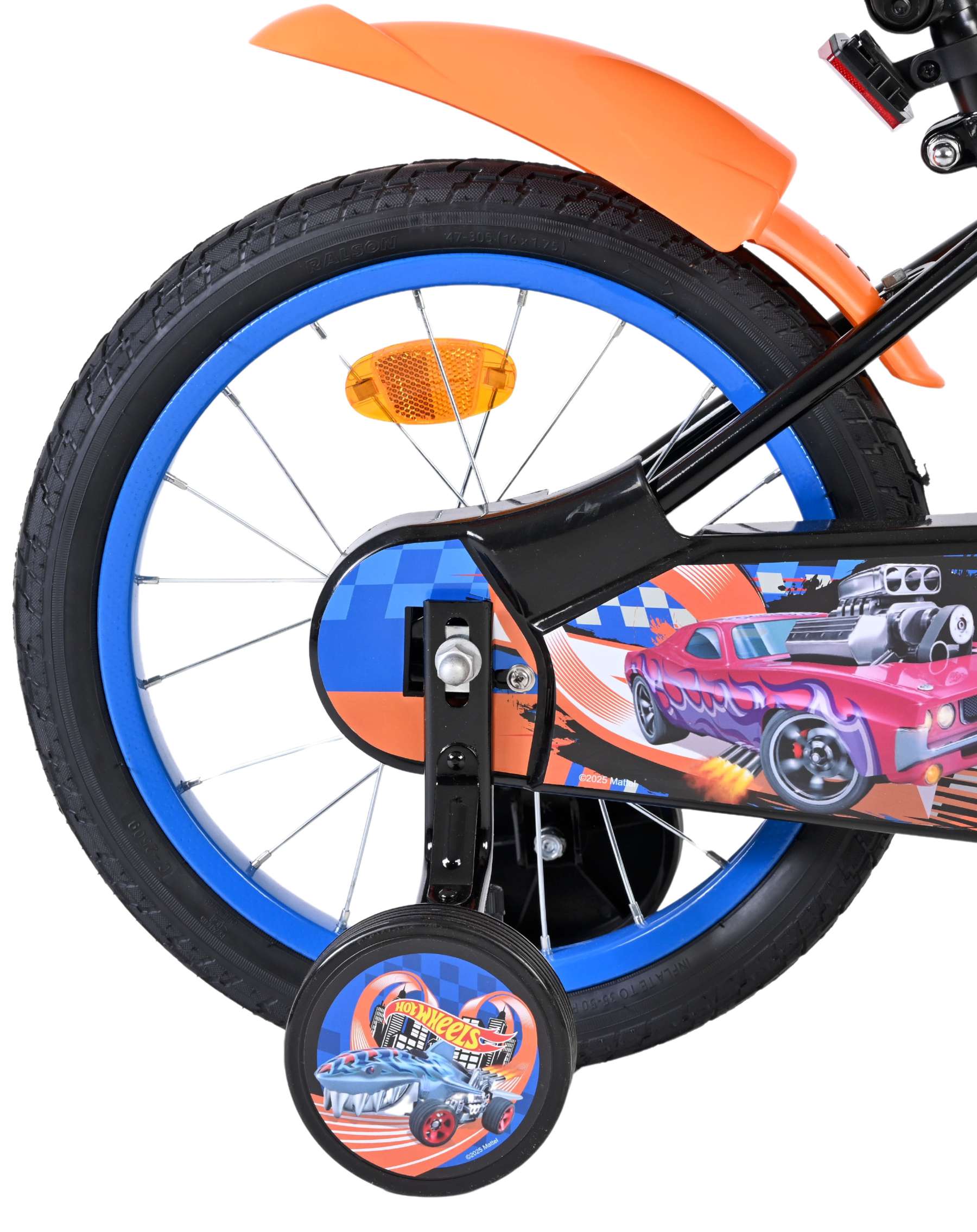 Hot Wheels Kinderfiets - Jongens - 16 inch - Zwart Oranje Blauw - Afbeelding 3