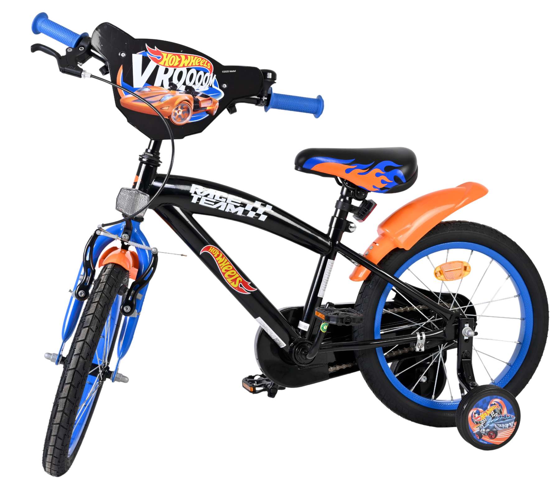 Hot Wheels Kinderfiets - Jongens - 16 inch - Zwart Oranje Blauw - Afbeelding 9