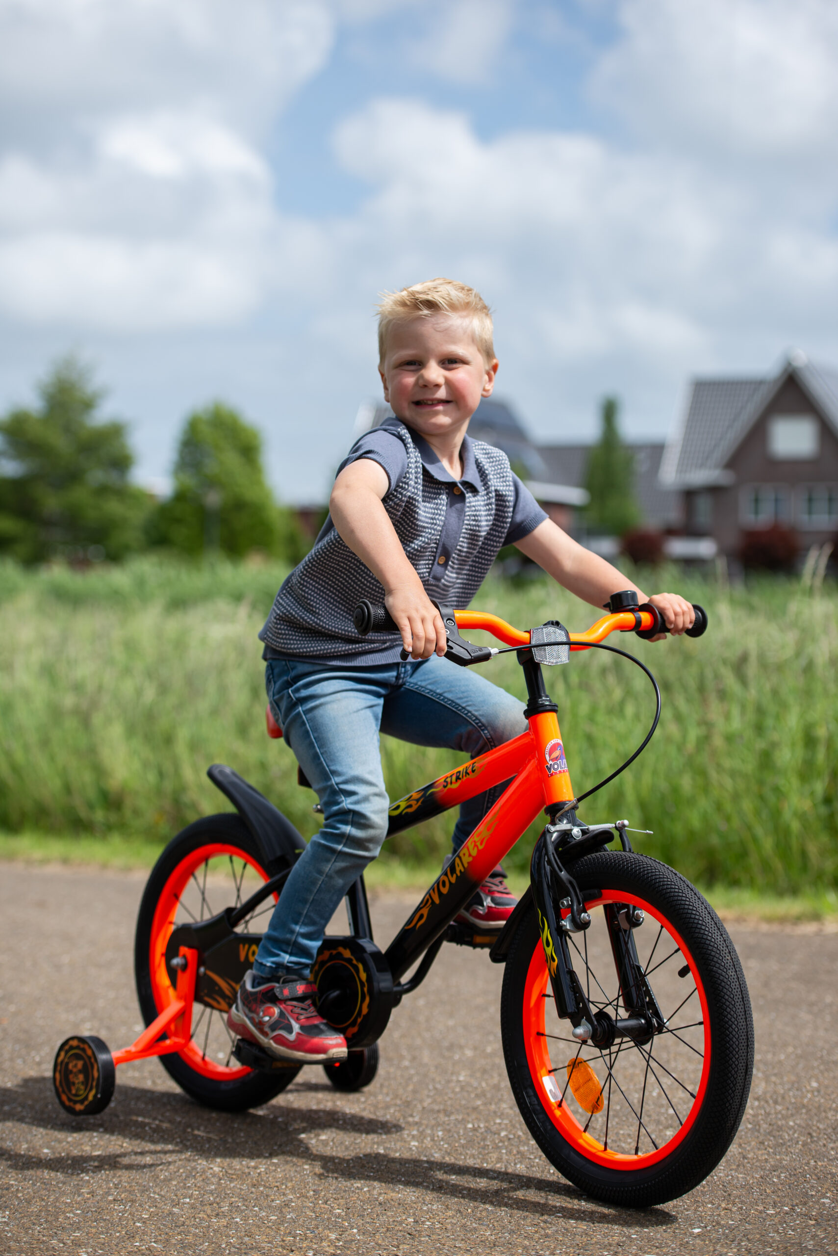 Volare Strike Kinderfiets - Jongens - 12 inch - Oranje - Twee handremmen - Afbeelding 2