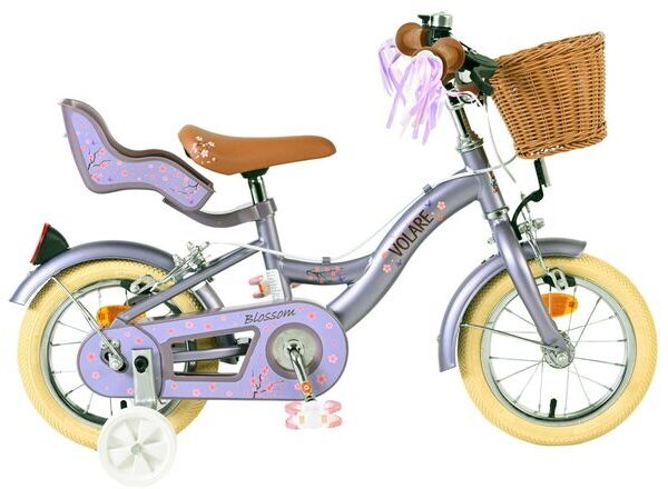 Volare Blossom Kinderfiets - Meisjes - 12 inch - Paars - Twee handremmen