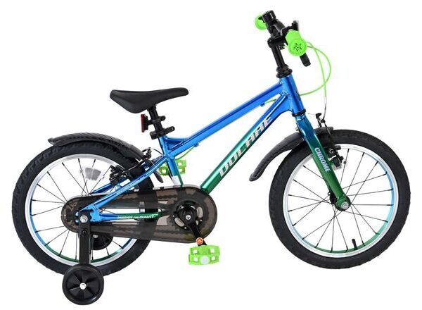 Volare Chrome Kinderfiets - Jongens - 16 inch - Blauw Groen - Twee handremmen
