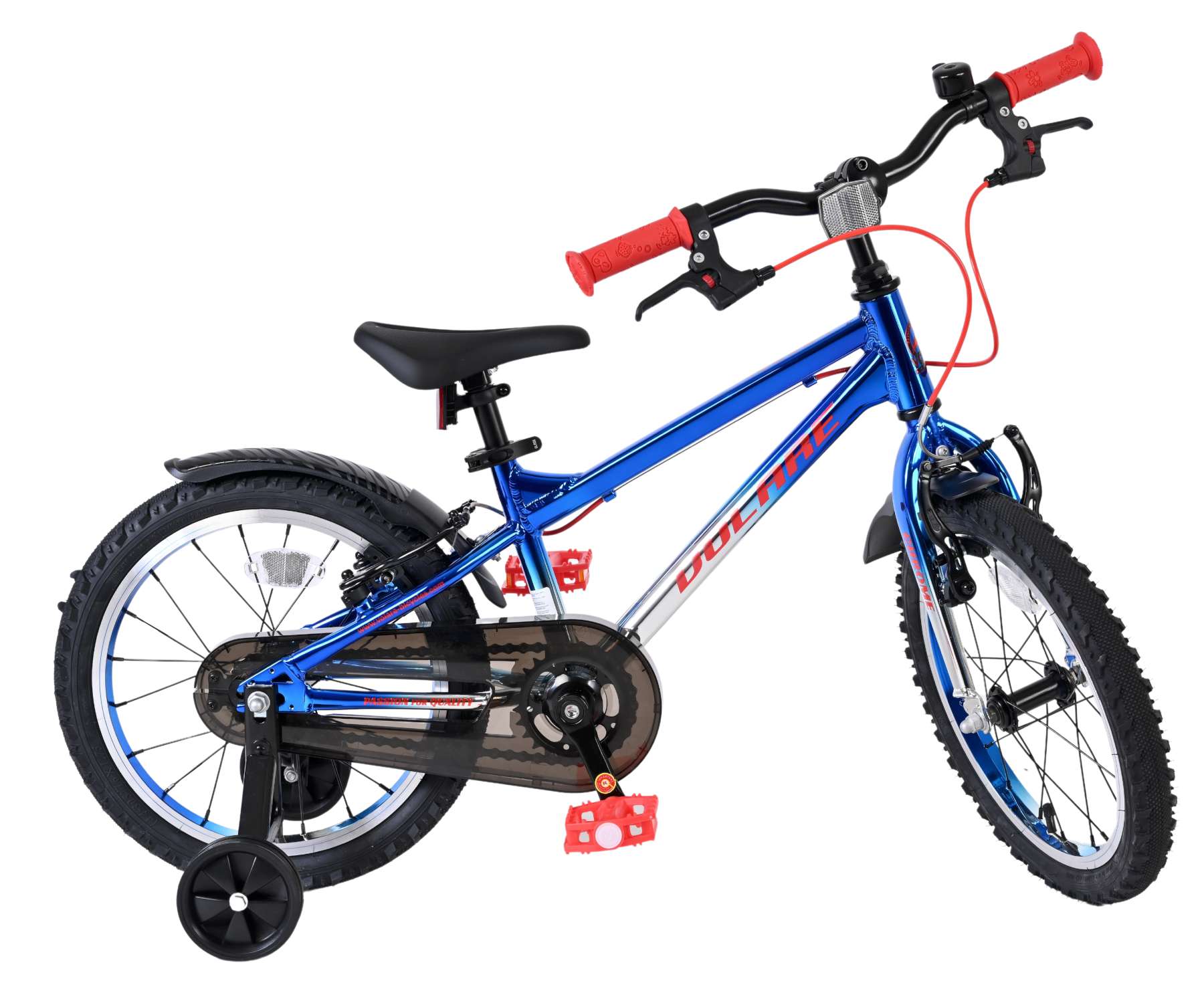 Volare Chrome Kinderfiets - Jongens - 16 inch - Blauw Zilver - Twee Handremmen - Afbeelding 11