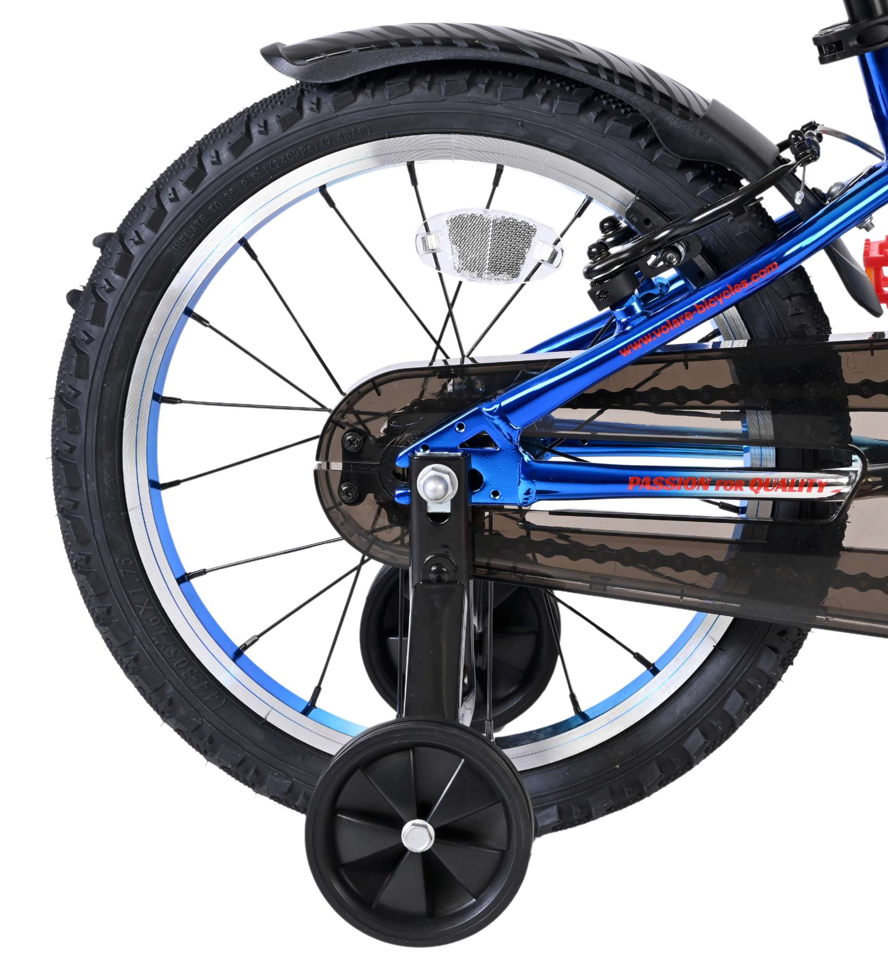 Volare Chrome Kinderfiets - Jongens - 16 inch - Blauw Zilver - Twee Handremmen - Afbeelding 2
