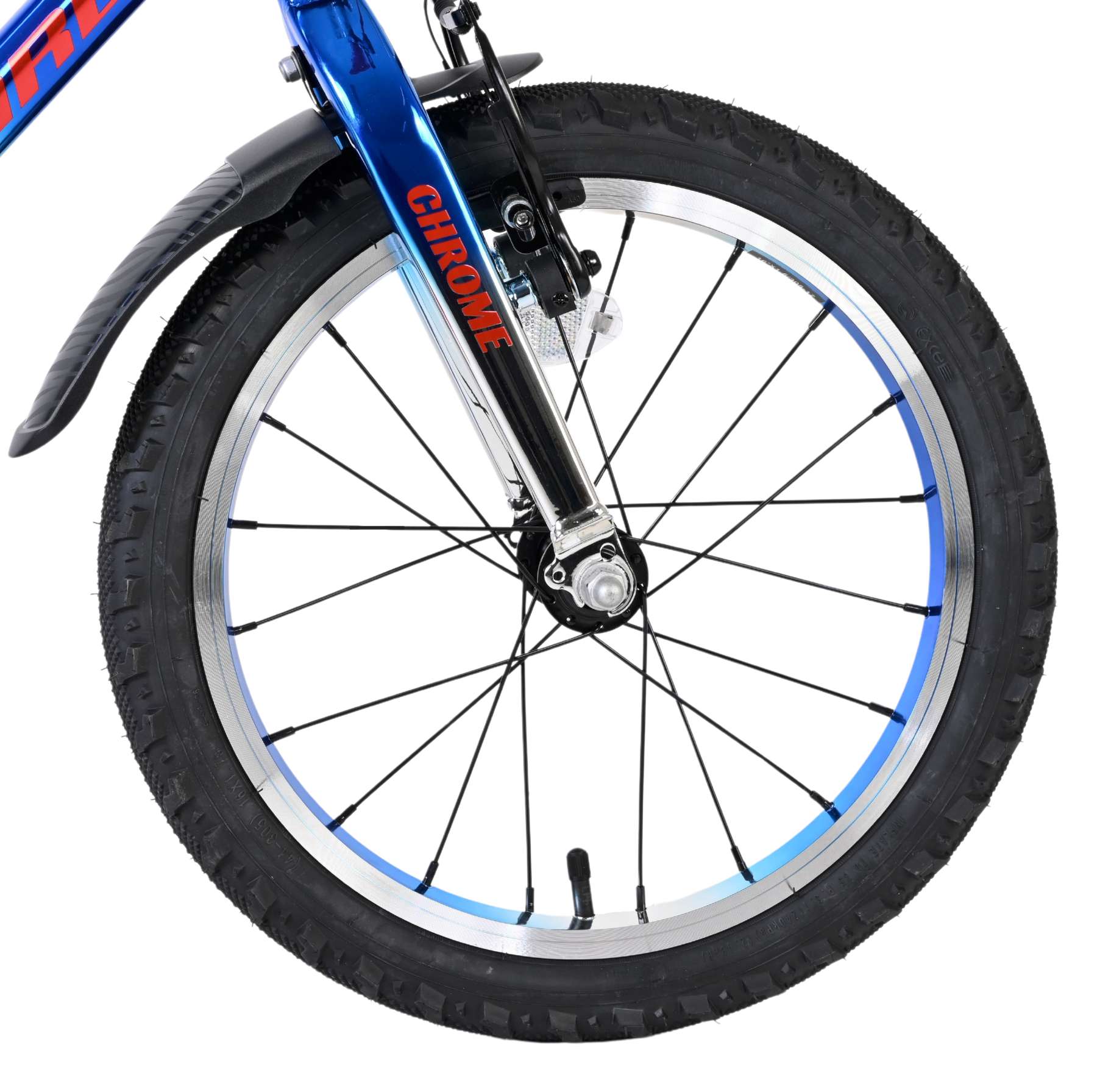 Volare Chrome Kinderfiets - Jongens - 16 inch - Blauw Zilver - Twee Handremmen - Afbeelding 4