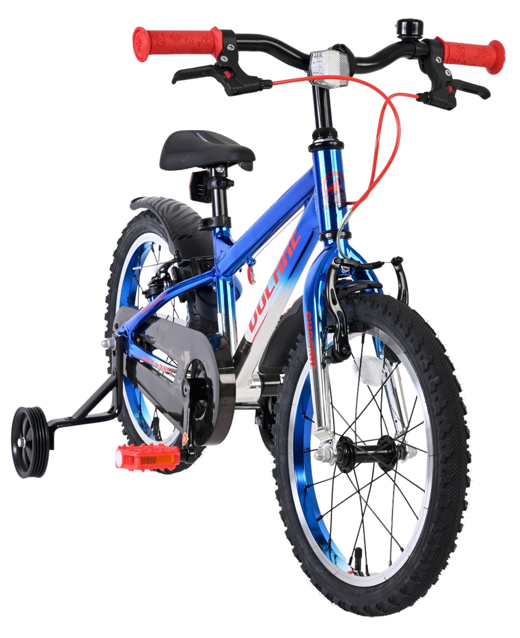 Volare Chrome Kinderfiets - Jongens - 16 inch - Blauw Zilver - Twee Handremmen - Afbeelding 6