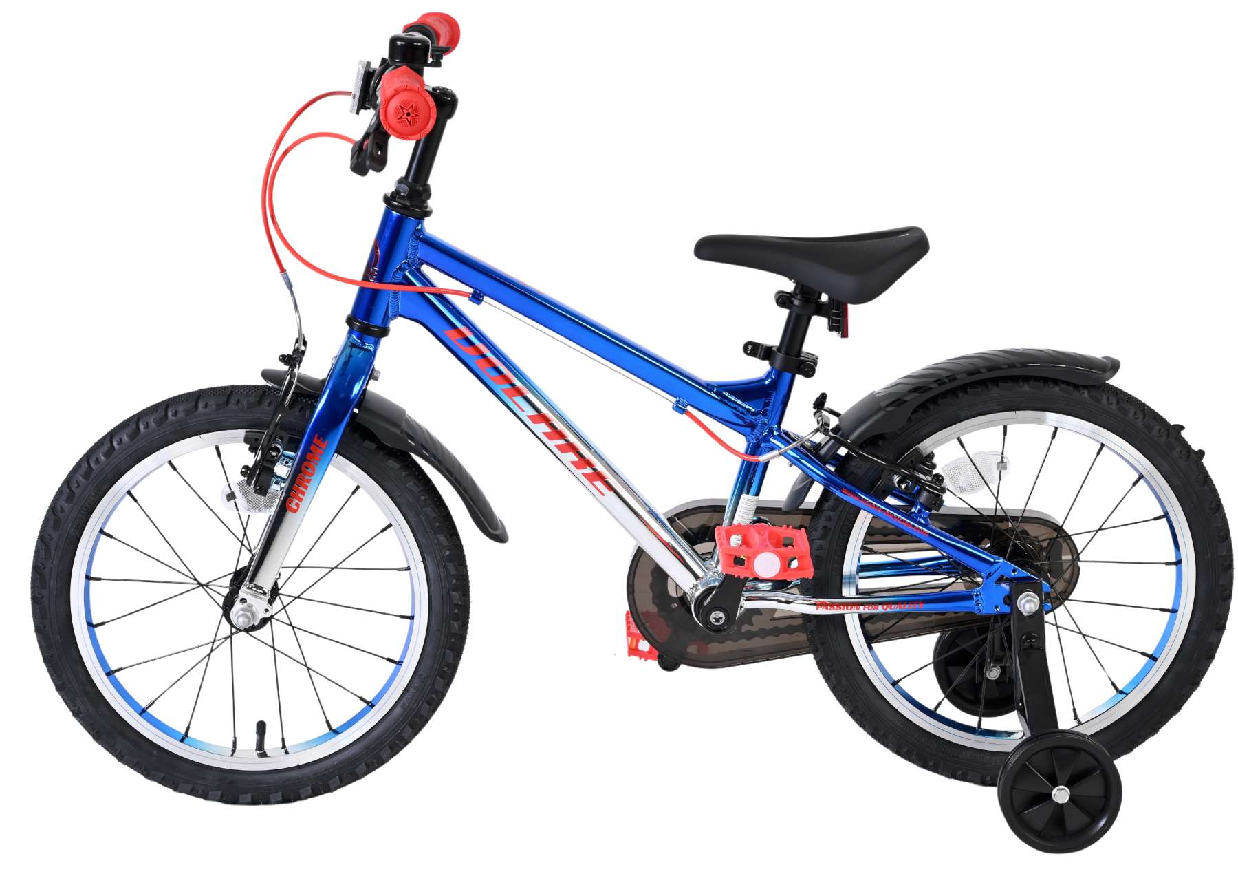 Volare Chrome Kinderfiets - Jongens - 16 inch - Blauw Zilver - Twee Handremmen - Afbeelding 8