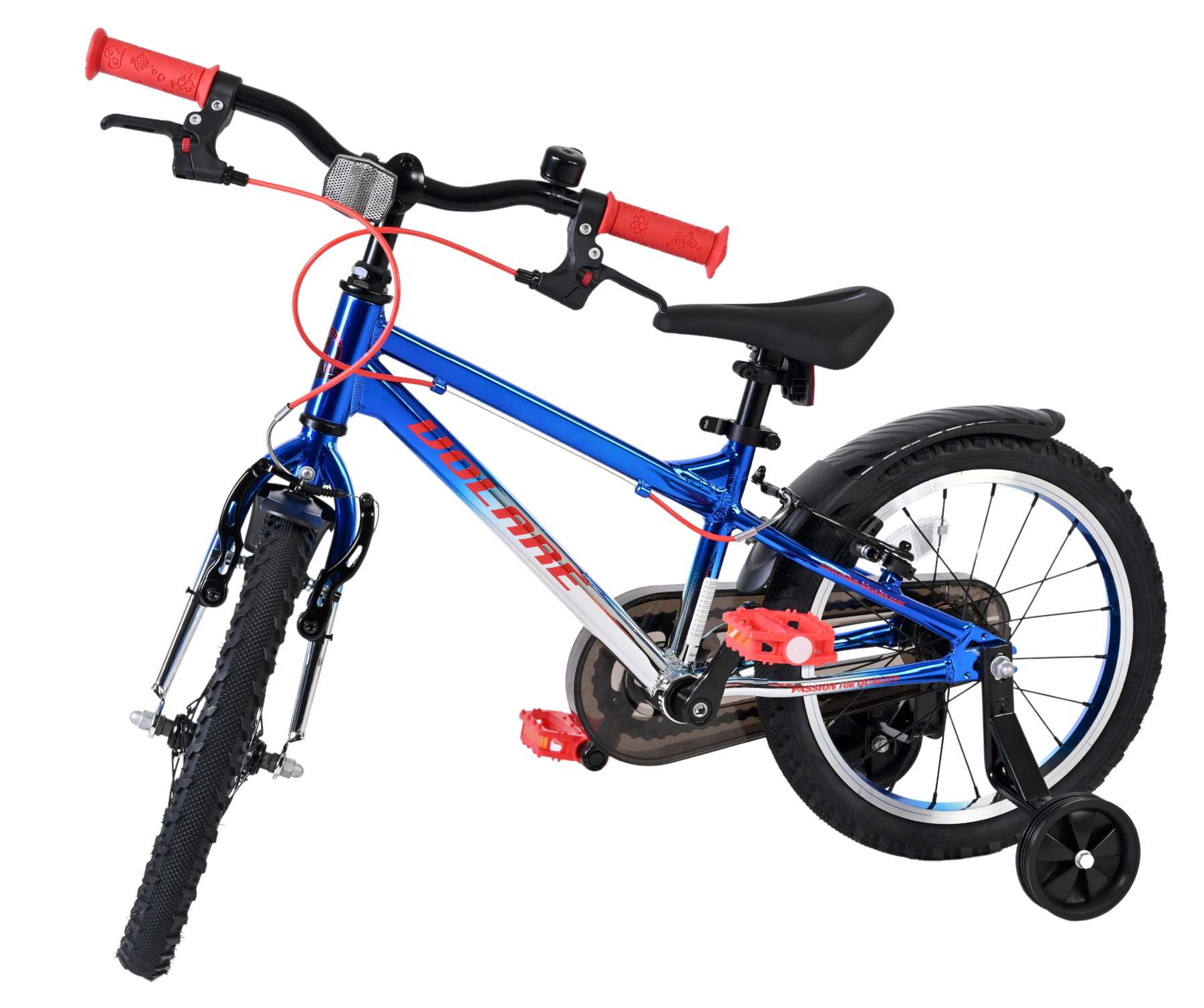 Volare Chrome Kinderfiets - Jongens - 16 inch - Blauw Zilver - Twee Handremmen - Afbeelding 9