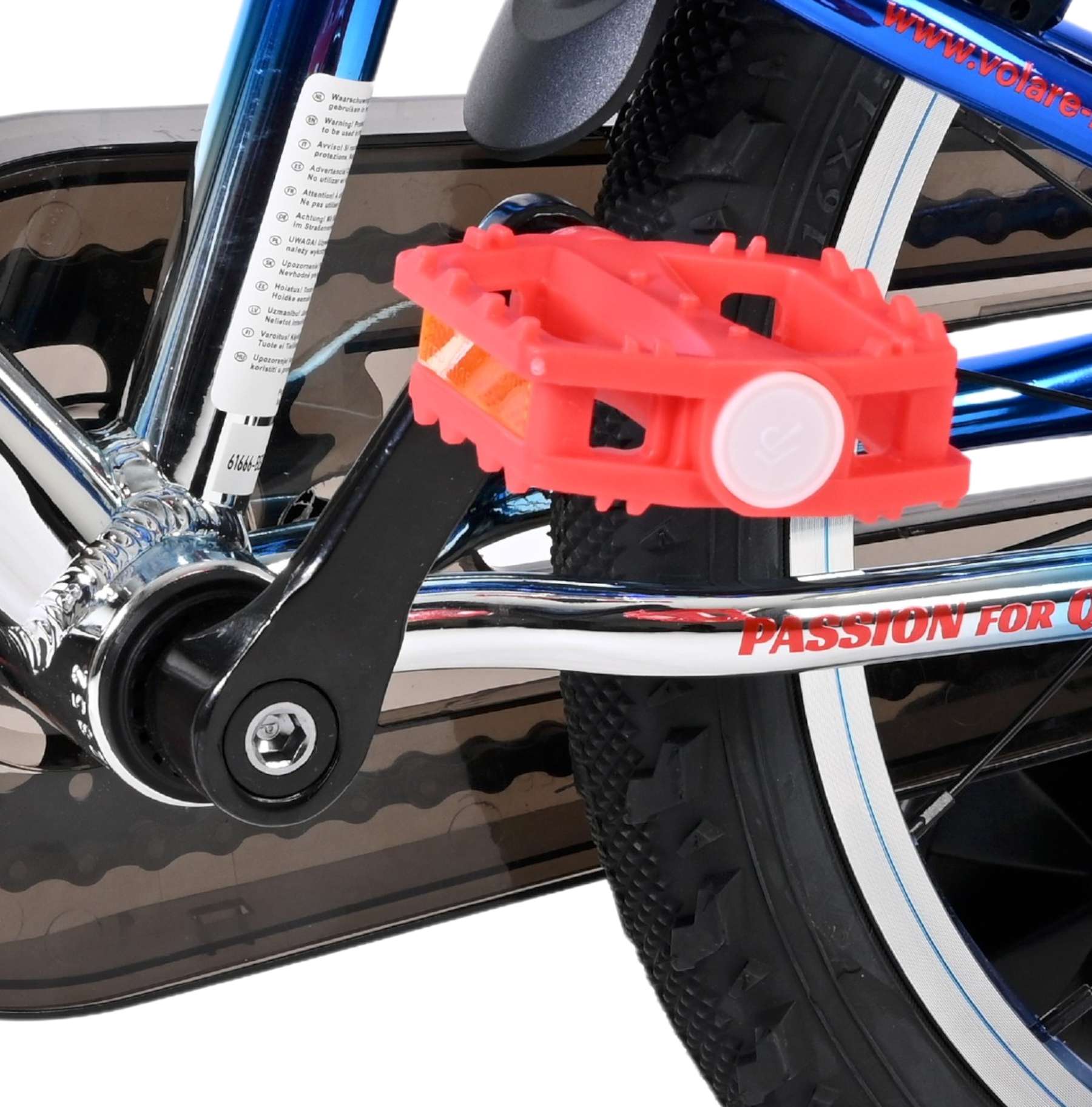 Volare Chrome Kinderfiets - Jongens - 16 inch - Blauw Zilver - Twee Handremmen - Afbeelding 10
