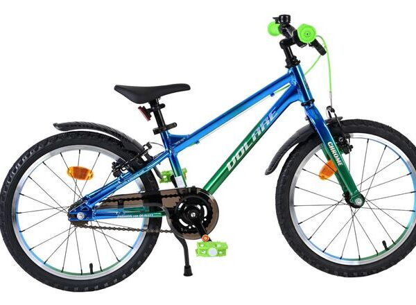 Volare Chrome Kinderfiets - Jongens - 18 inch - Blauw Groen- Twee handremmen