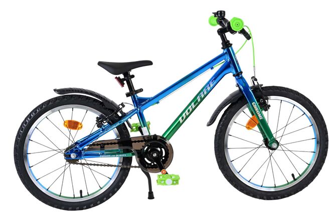 Volare Chrome Kinderfiets - Jongens - 18 inch - Blauw Groen- Twee handremmen