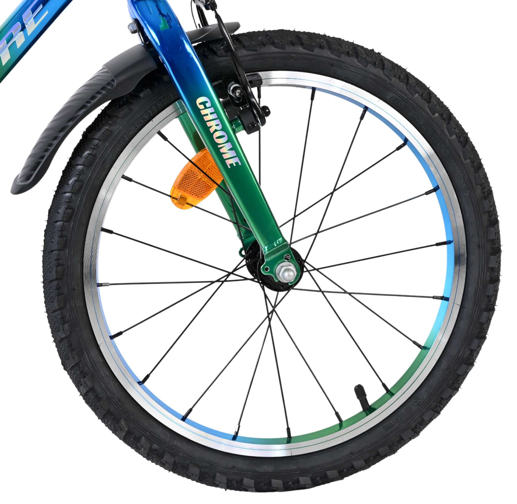 Volare Chrome Kinderfiets - Jongens - 18 inch - Blauw Groen- Twee handremmen - Afbeelding 4