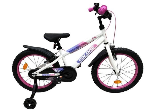 Volare Lily Kinderfiets - Meisjes - 18 inch - Wit Roze Paars - Twee handremmen