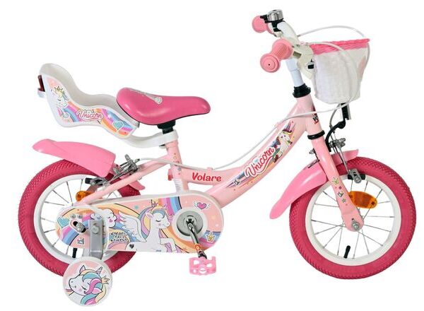 Volare Unicorn Kinderfiets - Meisjes - 12 inch - Roze - Twee handremmen