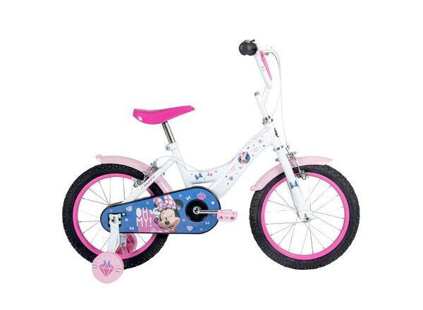 Disney Minnie Mouse Kinderfiets - Meisjes - 16 inch - Wit Roze - Twee handremmen