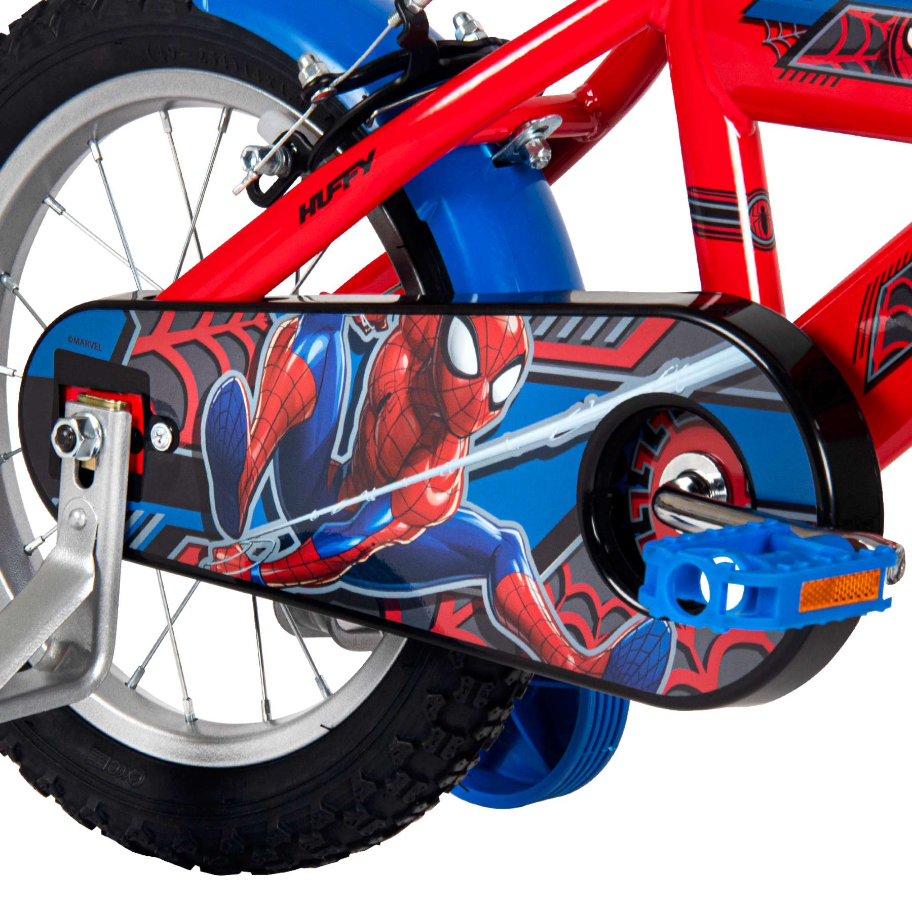 Spider-Man Kinderfiets - Jongens - 14 inch - Blauw Rood - Twee handremmen - Afbeelding 3